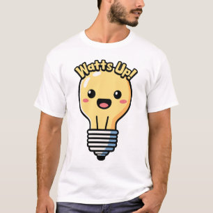 Pass auf! Niedlicher Glühbirnen-Cartoon T-Shirt