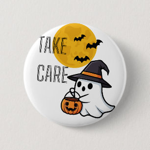 Pass auf, süßer Geist, Halloween Visitenkarte - Lu Button