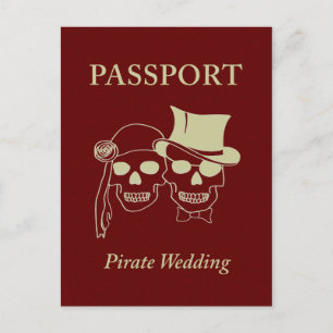 Pass für eine Piratenhochzeit Postkarte