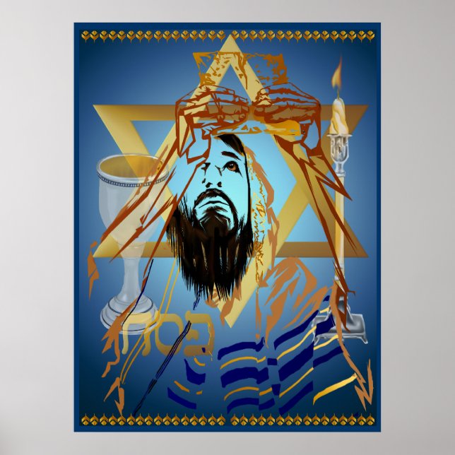 Pass Over Collage Blue Print Poster (Vorne)