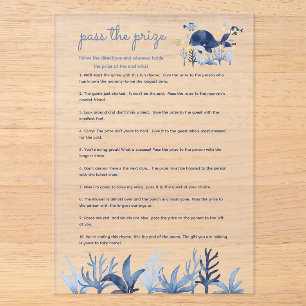 Pass-Preis-Baby-Shower-Spiel- Unter-dem-Meer-Wal Acryleinladungen