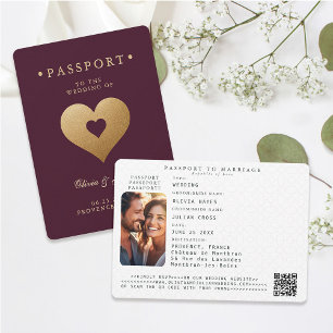 Pass Red Imitats Gold Hearts Hochzeit in Urlaubsor Einladung