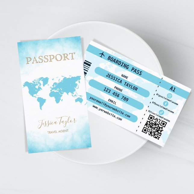 Pass Reisen Makeup World Map Boarding Pass Visitenkarte (Von Creator hochgeladen)