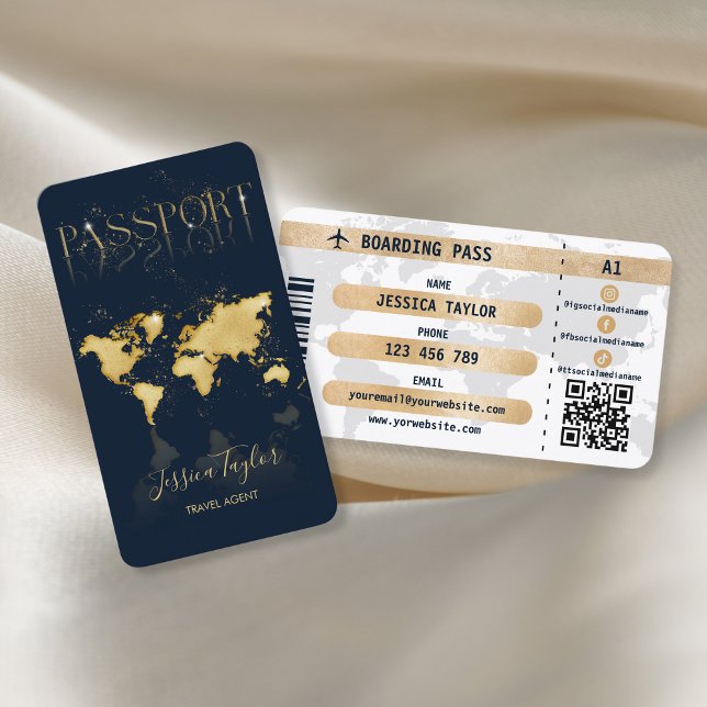 Pass Reisen Makeup World Map Boarding Pass Visitenkarte (Von Creator hochgeladen)