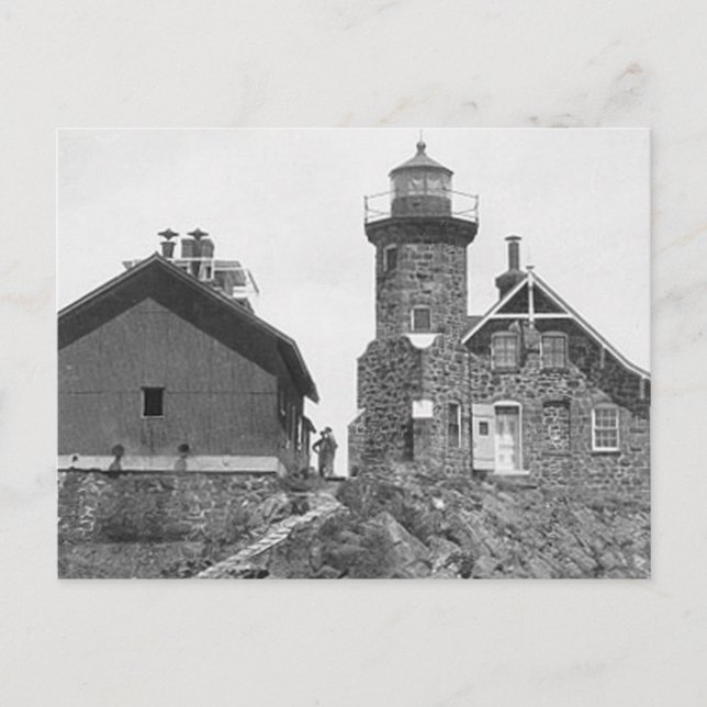 Passage Island Lighthouse Postkarte (Vorderseite)