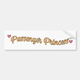 Passagier Prinzessin - Retro Schrift Herz Design Autoaufkleber