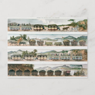 Passagiere und Fracht der ersten französischen Lin Postkarte