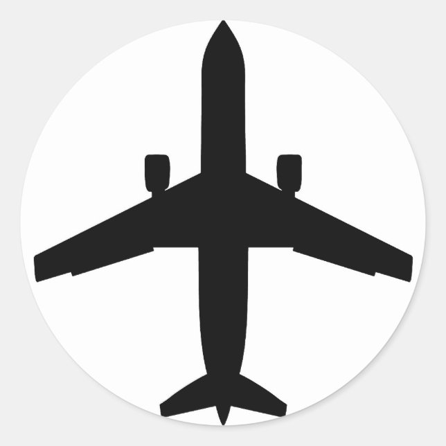 Passagierflugzeug Runder Aufkleber (Vorderseite)