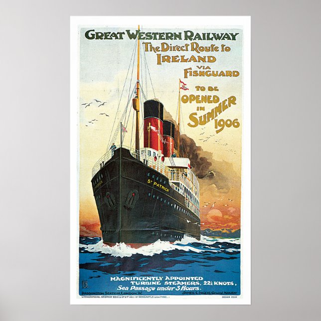 Passagierschiff England Vintage Travel Poster (Vorne)