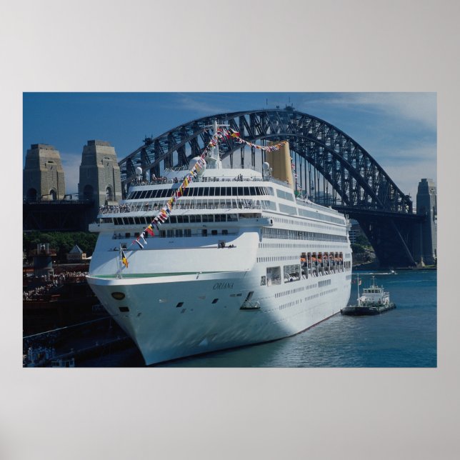 Passagierschiff Oriana auf der Jungfernfahrt, Hafe Poster (Vorne)