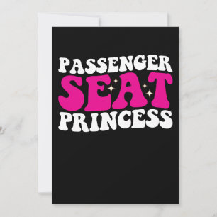 Passagiersitz Princess Girl Car Groovy Retro Einladung
