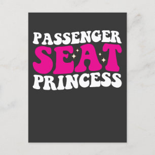 Passagiersitz Princess Girl Car Groovy Retro Einladungspostkarte
