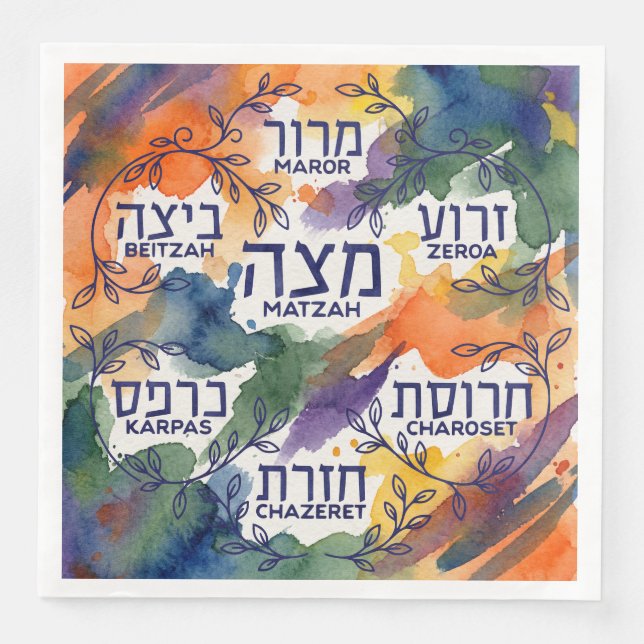 Passah-Seder-Platte Pesach-Tischdekoration Serviette (Vorderseite)