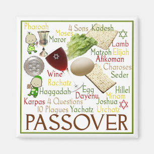 Passahfest-Symbole Magnet