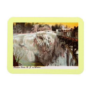 Passaic Falls im Winter, Paterson, NJ Vintage Magnet
