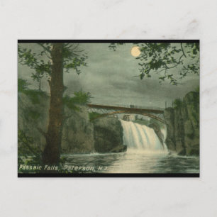Passaic Falls, Paterson NJ Vintag Postkarte
