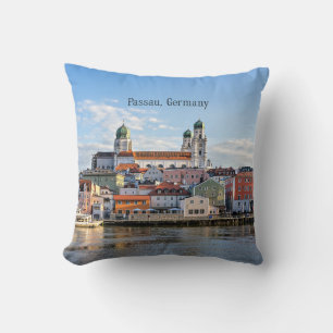 Passau, Germany cityscape photograph Kissen