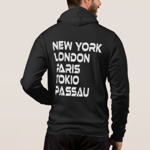 Passau New York London Tokio Paris Anhänger Hoodie