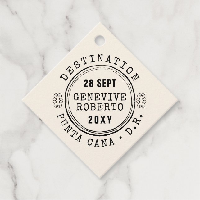 Pässe Briefmarke EDITABLE FARBreisen Thema Geschenkanhänger (Vorderseite)