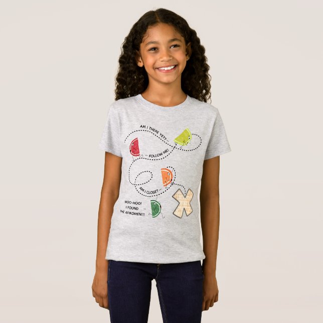 Pässe "Find the Afikomen" Girls' Jersey T - Shirt (Vorne ganz)