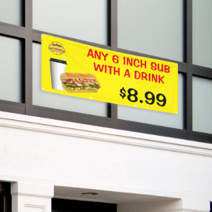 Passe jedes 6 Inch Sub mit einem Getränk an - Logo Banner