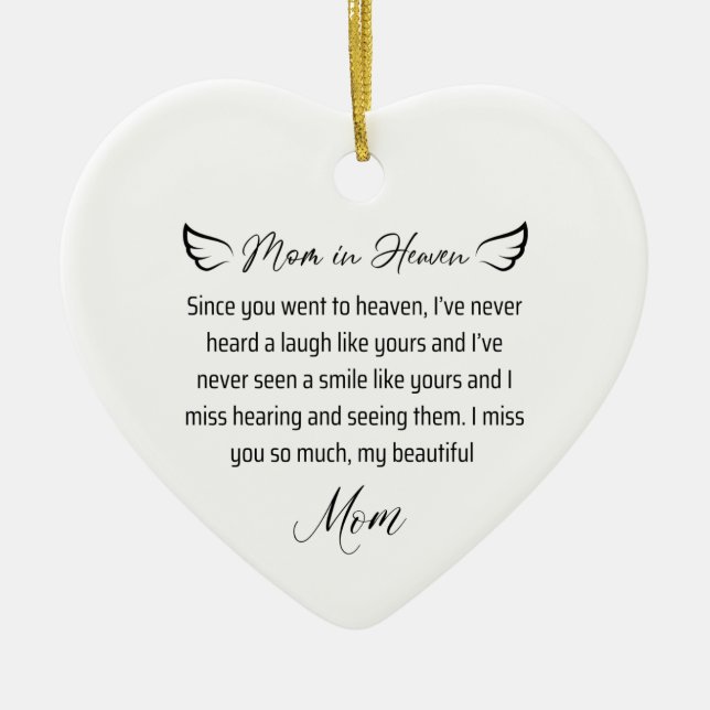 Passed away missing my mom in heaven birthday keramik ornament (Vorne)
