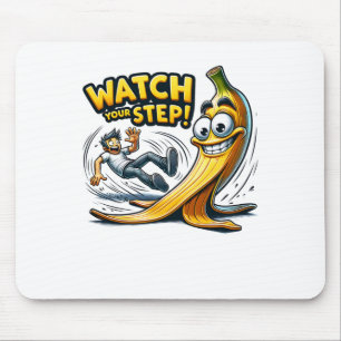 Passen Sie auf - Lustige Cartoon-Bananenschale Sla Mousepad
