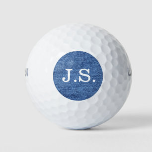 Passen Sie das Bild mit blauem weißem Denim-Textur Golfball