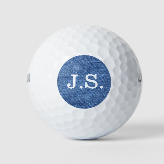 Passen Sie das Bild mit blauem weißem Denim-Textur Golfball (Vorderseite)