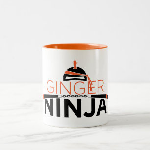 Passen Sie den Ingwer Ninja auf! Zweifarbige Tasse