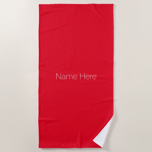 Passen Sie den Namen als Monogramm in rot an Strandtuch (Vorderseite)