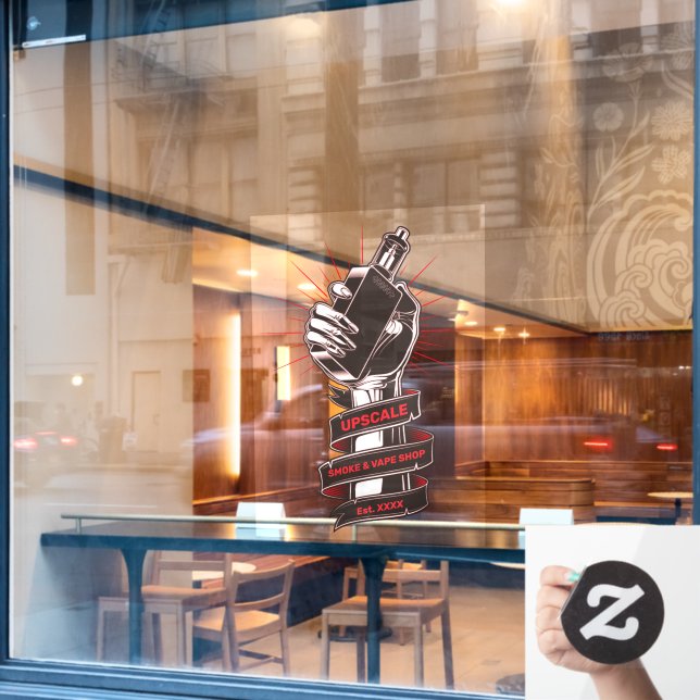 Passen Sie den Raucher- und Vape-Shop an kleine Un Fensteraufkleber (Café-Fenster)