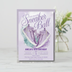 Passen Sie den Sweet Lavender Birthday Sneaker Bal Einladung