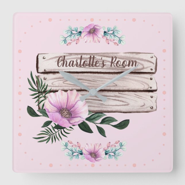 Passen Sie die Bläschen Imitate an Quadratische Wanduhr (Vorderseite)