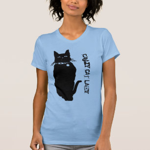 Passen Sie die schwarze Katze auf T-Shirt