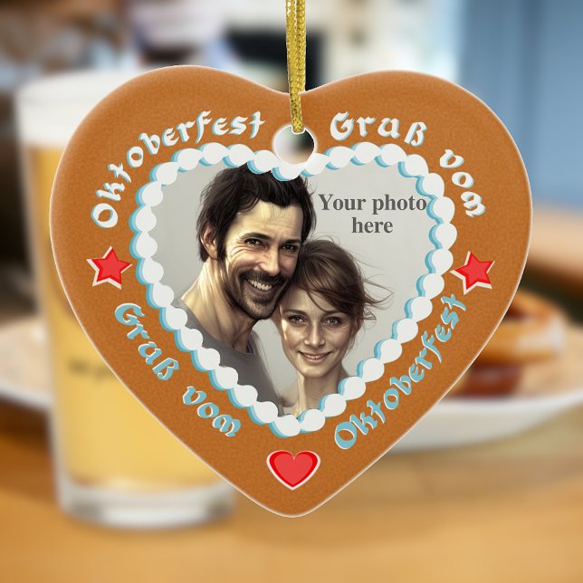 Passen Sie dieses deutsche Style Gingerbread Heart Keramik Ornament (Von Creator hochgeladen)