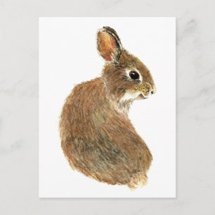 Passen Sie dieses seltsame Kaninchen, Wasserfarben Postkarte