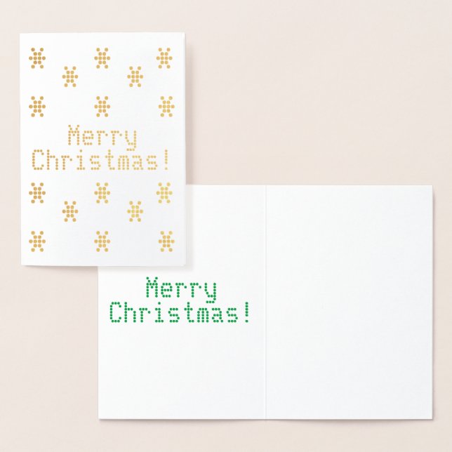 Passen Sie es an, frohe Weihnachten, Schneeflocken Folienkarte (Anzeige)