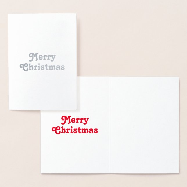 Passen Sie es an, frohe Weihnachten - Silber oder  Folienkarte (Anzeige)