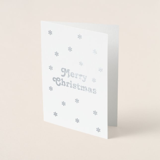 Passen Sie es an, frohe Weihnachten - Silber oder  Folienkarte (Vorderseite)