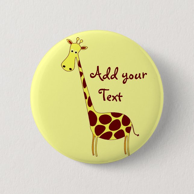 Passen Sie es an! Niedliches Giraffendesign Button (Vorderseite)