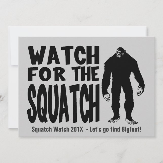 Passen Sie für die Squatch Bigfoot Jagd-Einladung Einladung (Vorderseite)