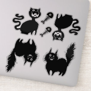 Passen Sie hungrige Katzen auf Aufkleber