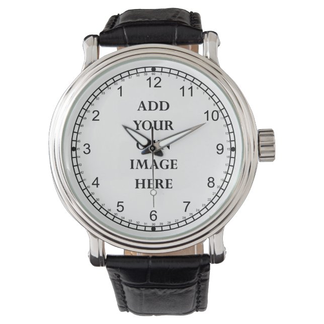 Passen Sie Ihr verrücktes rückwärts-Uhr-Portrait a Armbanduhr (Vorderseite)