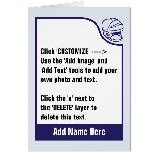 Passen Sie Ihre eigene Hockey-Handelskarte an (Vorne)