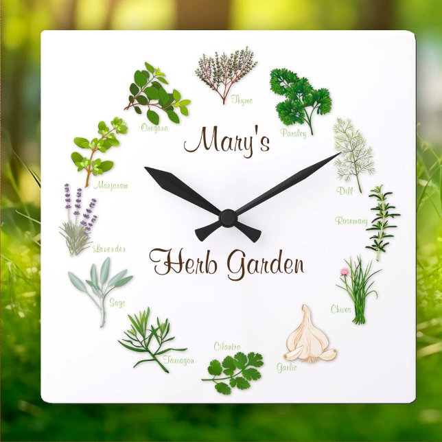 Passen Sie Ihre Herb Garden Uhr an (Custom Herb Garden Clock
Check your Thyme! Personalize with your custom text. )