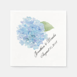 Passen Sie Ihre Hochzeitsnapkins Blue Hydrangea an Serviette