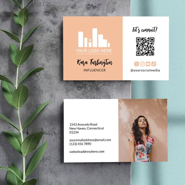 Passen Sie Ihre Logo QR Code Foto Social Media Visitenkarte (Von Creator hochgeladen)