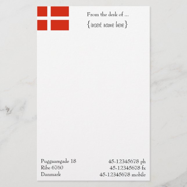 Passen Sie Ihren Dannebrog an! Briefpapier (Vorderseite)