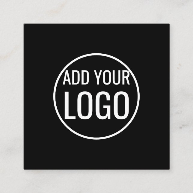 Passen Sie Ihren eigenen Logo-Kreis beruflich schw Quadratische Visitenkarte (Vorderseite)